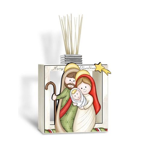 Profumatore per ambiente con Presepe in legno e resina argentata linea   I Valentini 