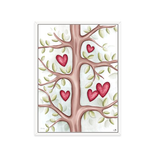 Quadro moderno con albero della Vita su pannello verticale di legno dipinto di misura 59 cm X 44 cm