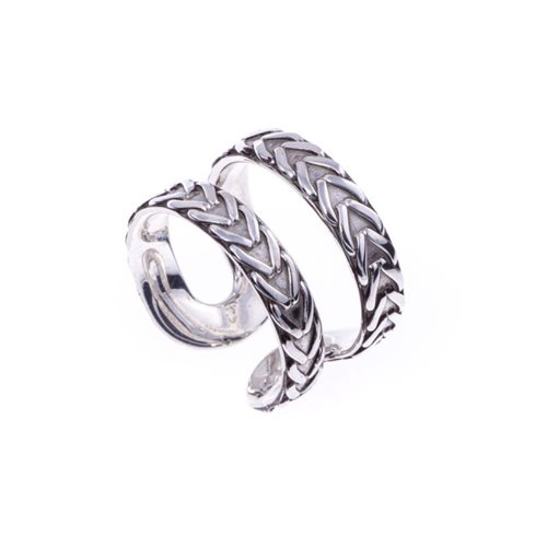 ANELLO SENZA FINE realizzato in argento 925 brunito dal Brand Dueaerre 1938