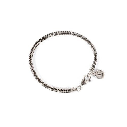 Bracciale Mini Essenza in argento 925 brunito con maglia a coda di volpe mis. 18,5 cm