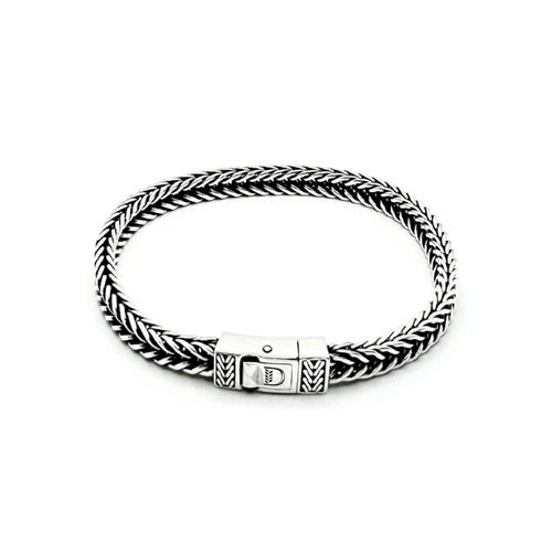 Bracciale Mini Sostanza in argento 925 brunito con maglia a coda di volpe mis. 16,5 cm