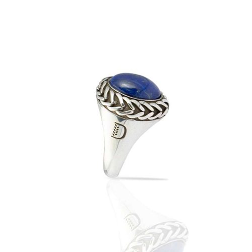 CHEVALIER OVALE CON LAPIS  realizzato in argento brunito 925 dal Brand Dueaerre 1938