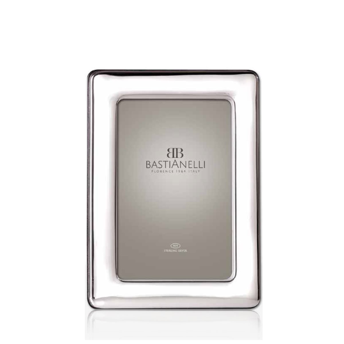 Cornice quadrata 18x18 liscia a bordo stretto in argento 925  con angoli arrotondati