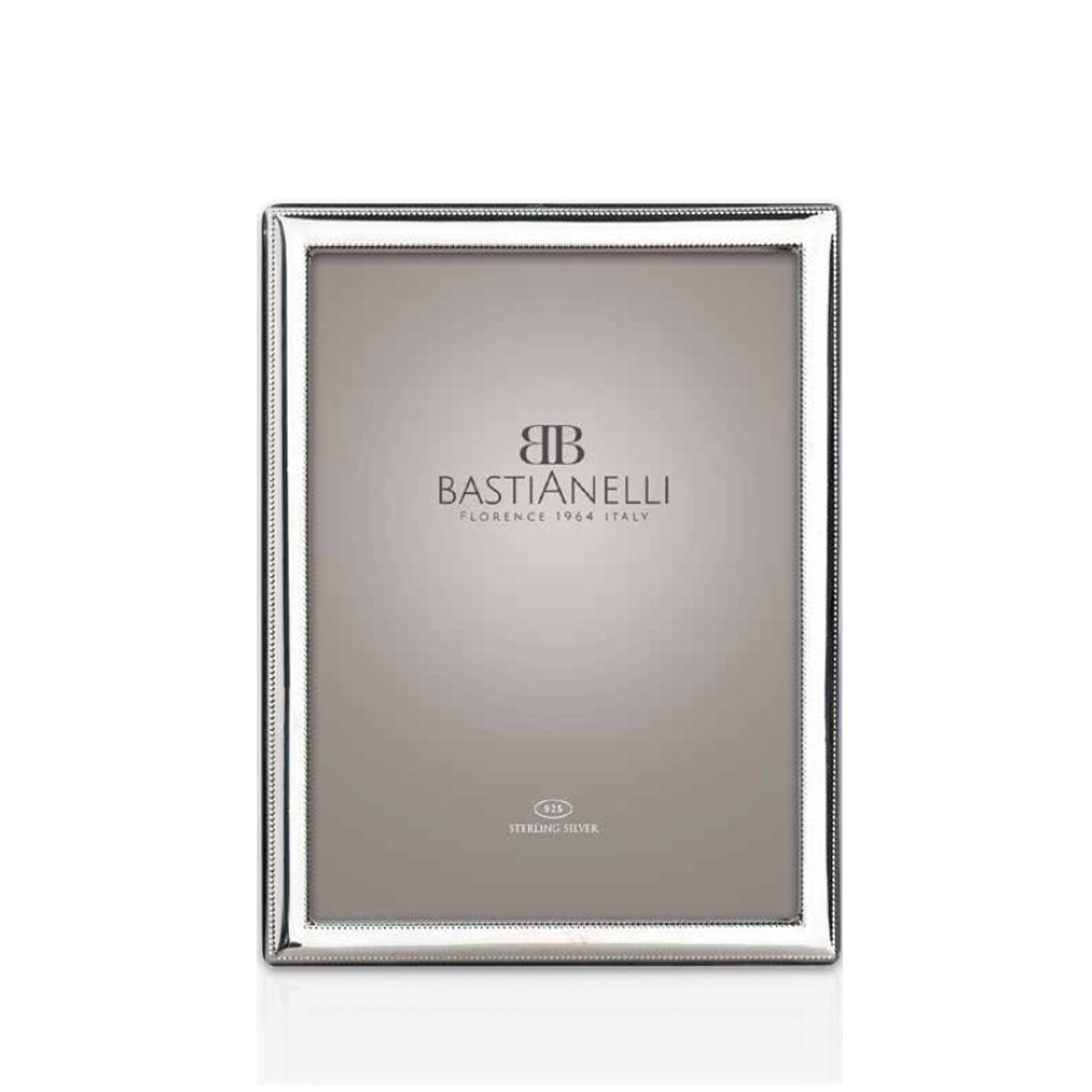 Cornice 10x15 a fascia stretta in argento 925  con lavorazione perl