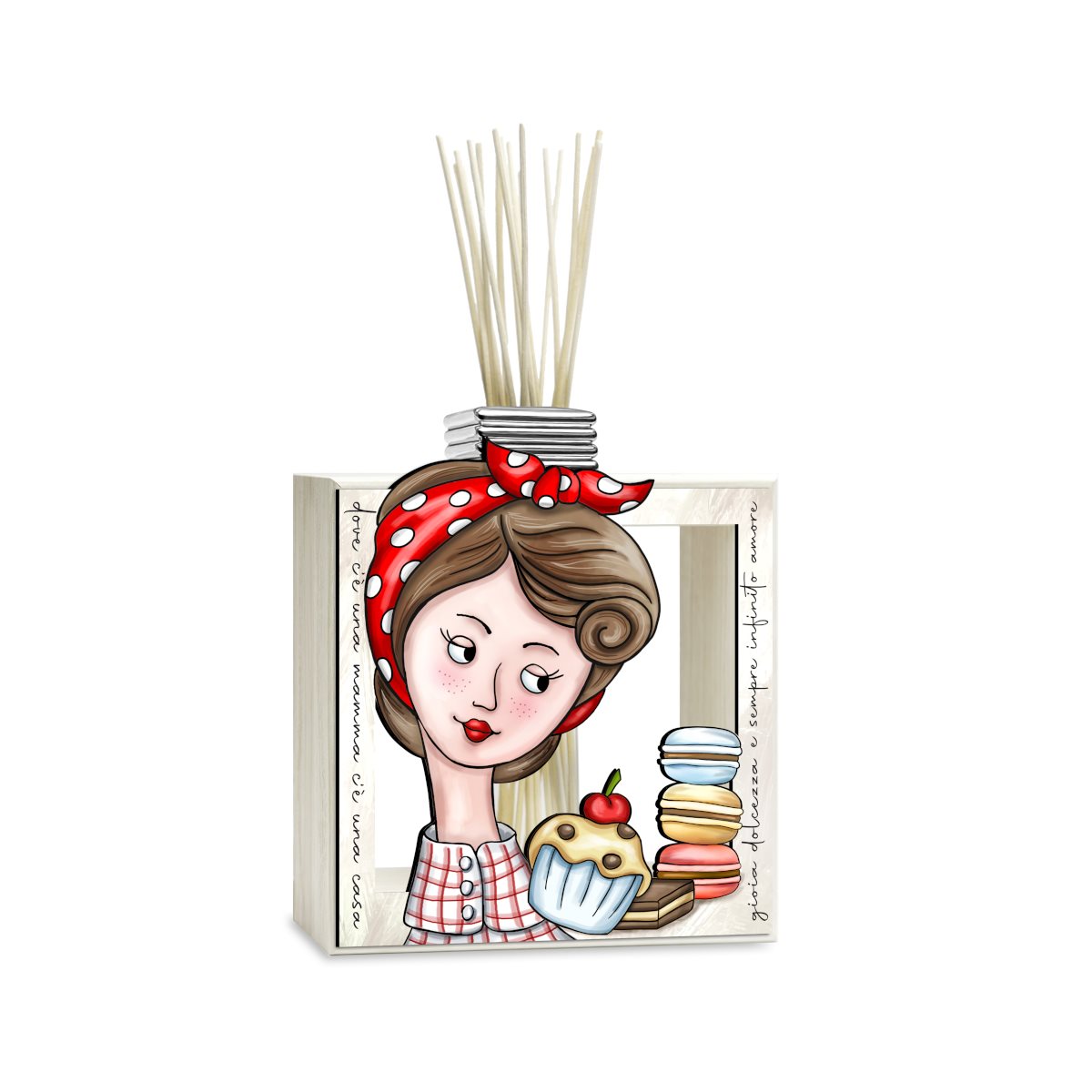 Profumatore per ambiente/vaso monofiore in legno per la festa della mamma linea i valentini