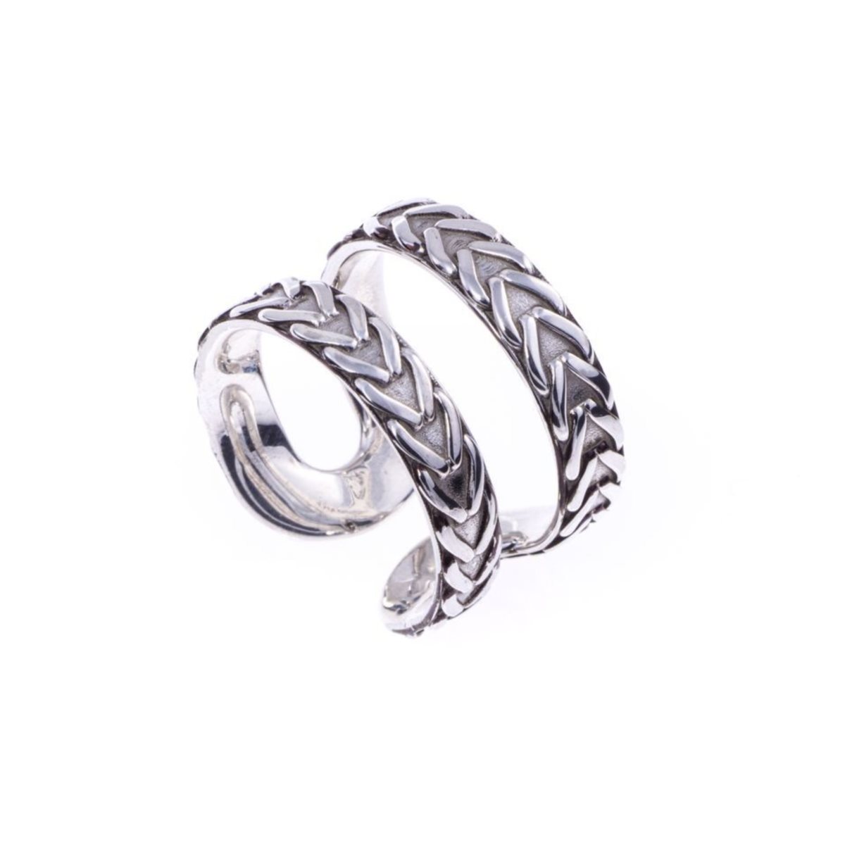 Anello senza fine realizzato in argento 925 brunito dal brand dueaerre 1938