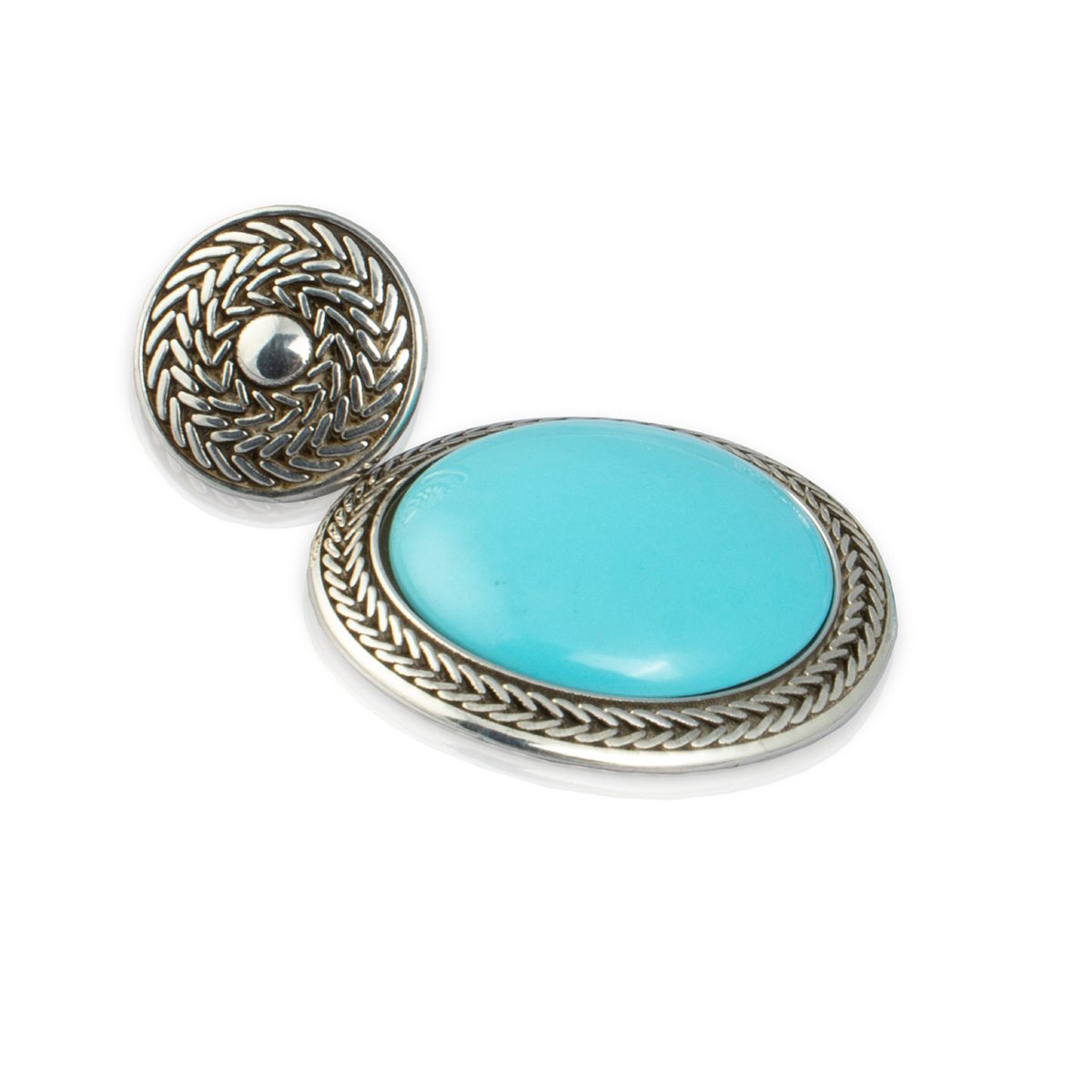 Orecchini bellezza turchese realizzato in argento 925 brunito dal brand dueaerre 1938