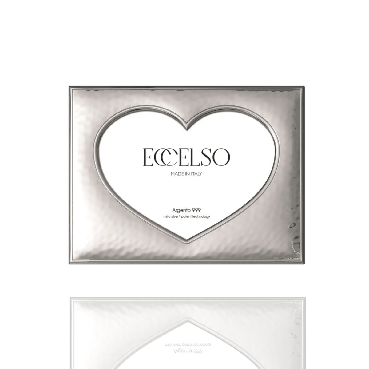 Cornice 9x13 in pvd con sagoma a cuore e finitura martellata