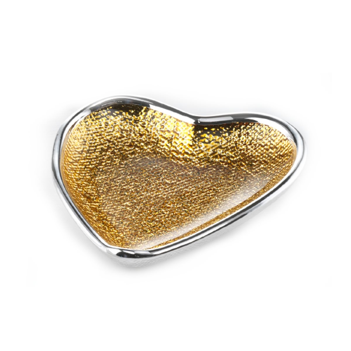 Ciotolina a cuore in vetro argentato e color oro collezione thilia