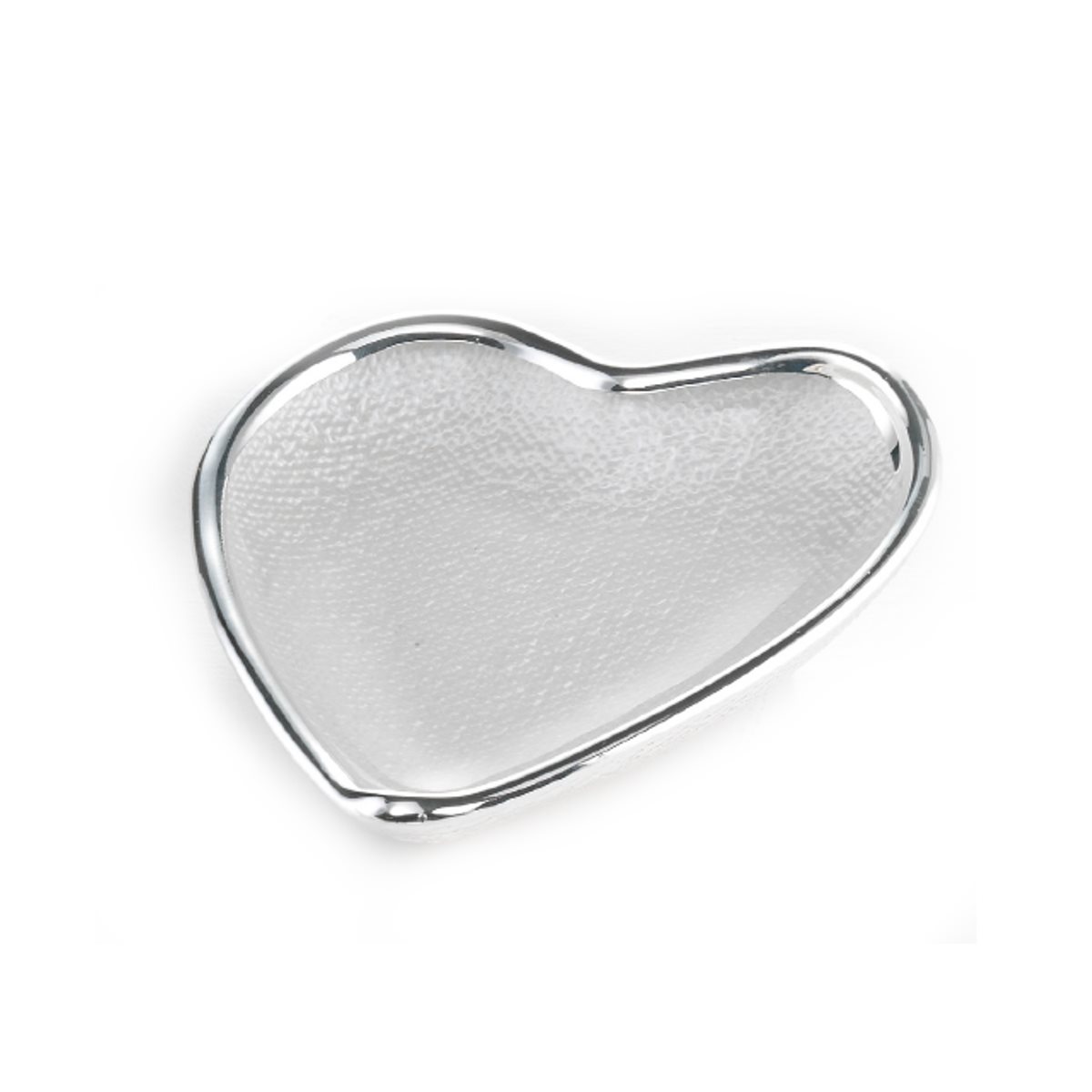 Ciotolina a cuore in vetro argentato e color madreperla collezione thilia