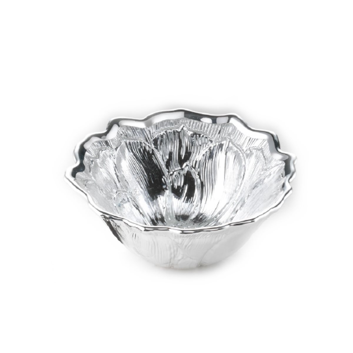 Ciotolina a fiore in vetro argentata collezione thilia