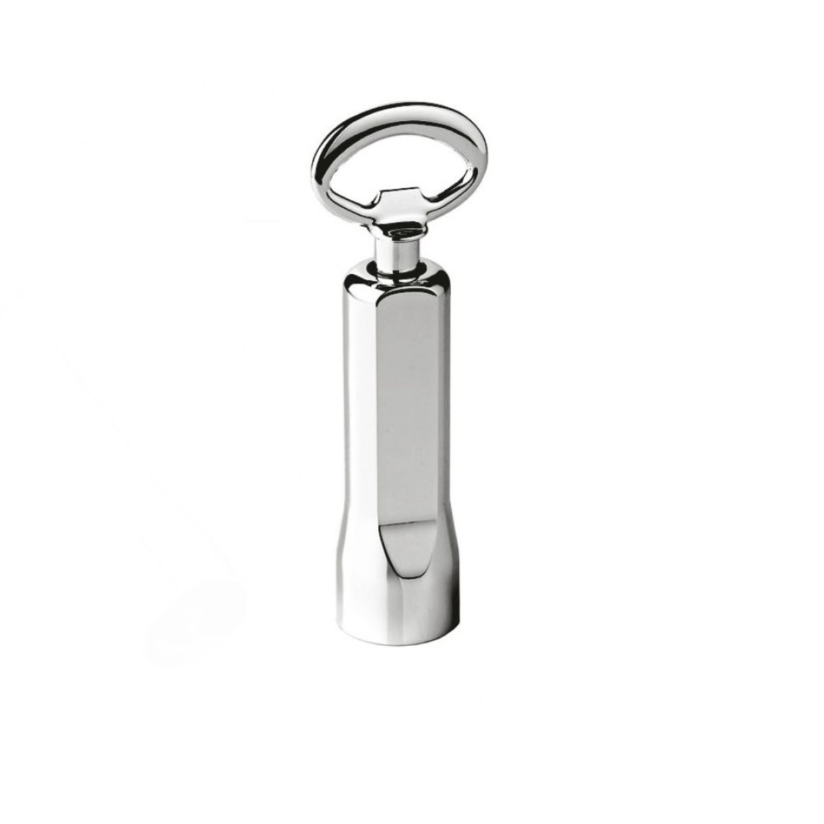 Cavatappi con apribottiglia bacco in acciaio silver plated in confezione regalo