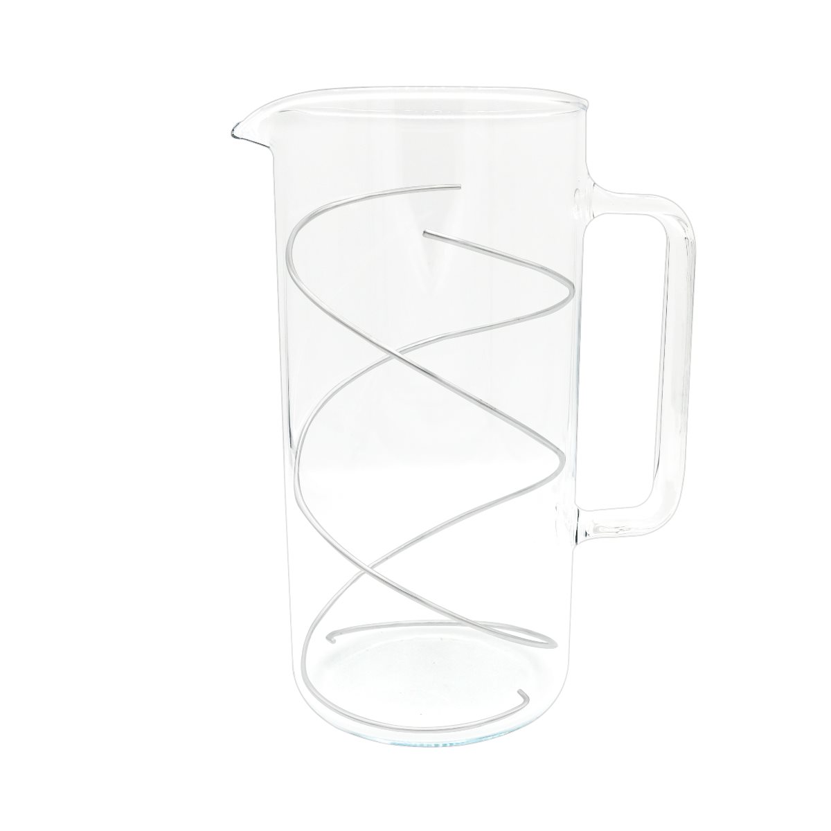 Caraffa da 1 lt in vetro borosilicato con spirale antimicrobica in argento trilaminato
