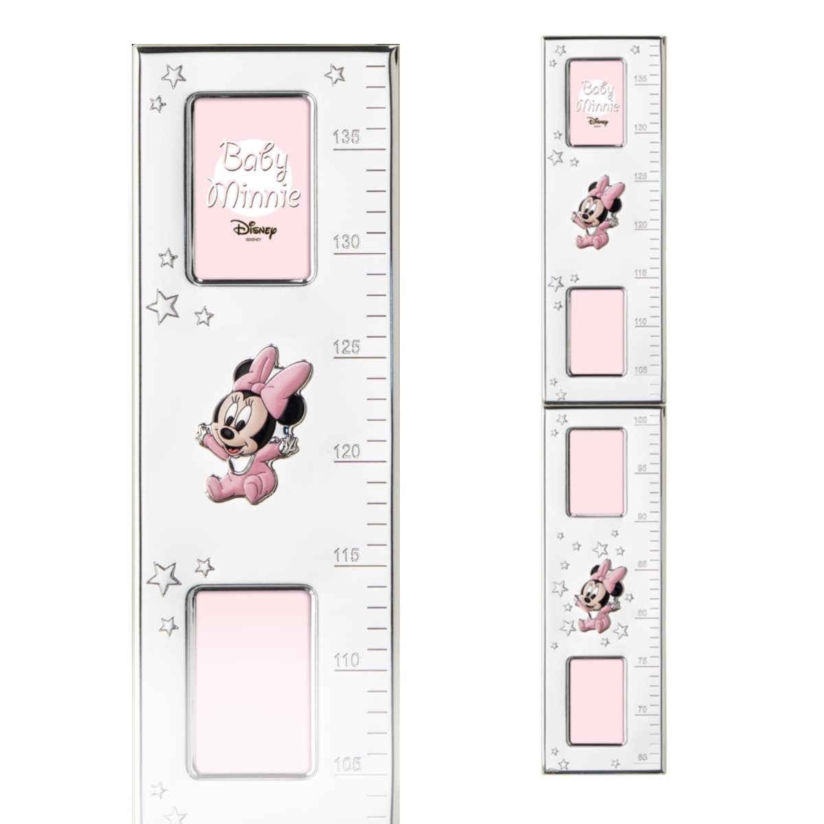 Metro della crescita walt disney per bimba in legno e argento laminato con baby minnie mouse