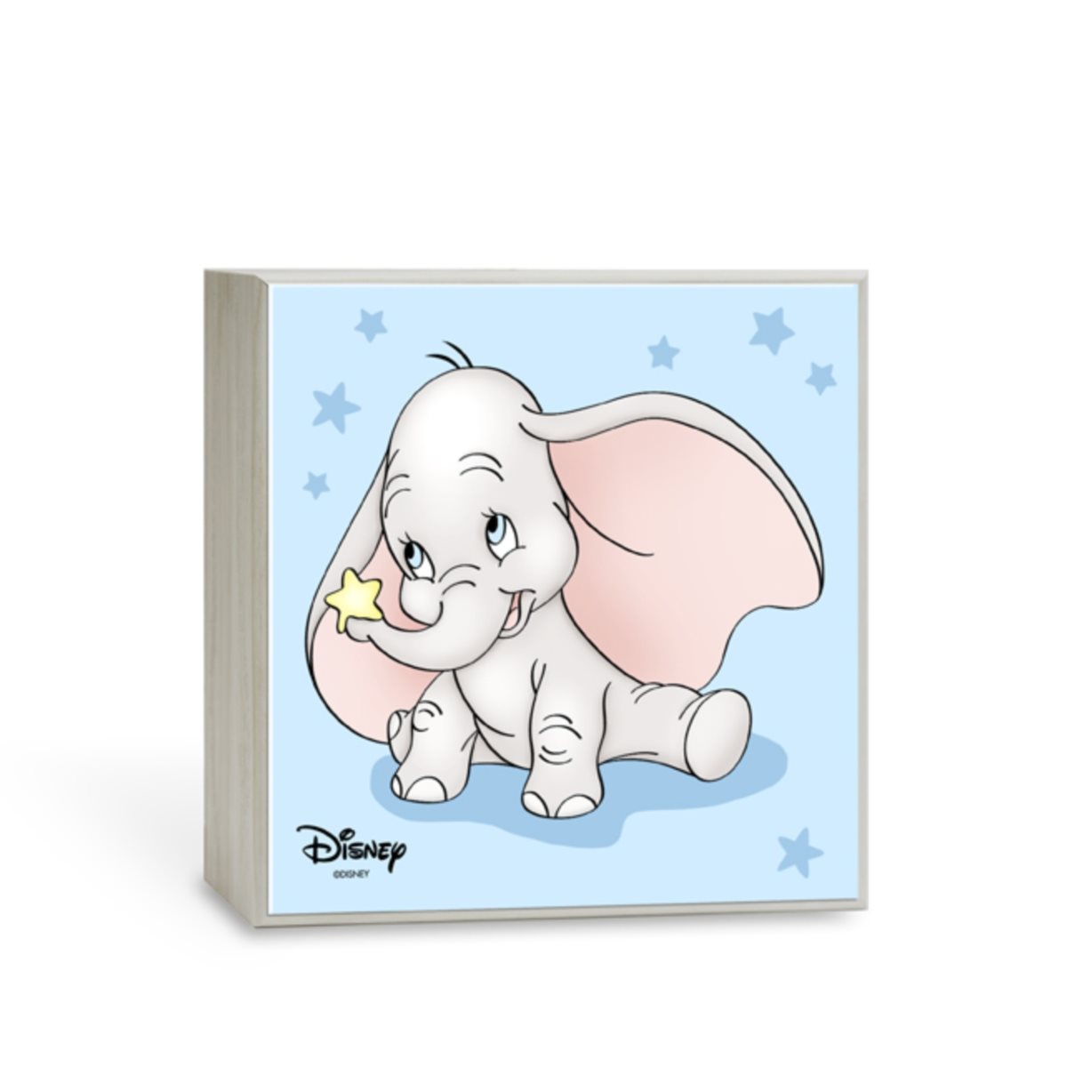 Luce notturna da compagnia walt disney per bambini in fibra di legno con immagine traslucida di dumbo