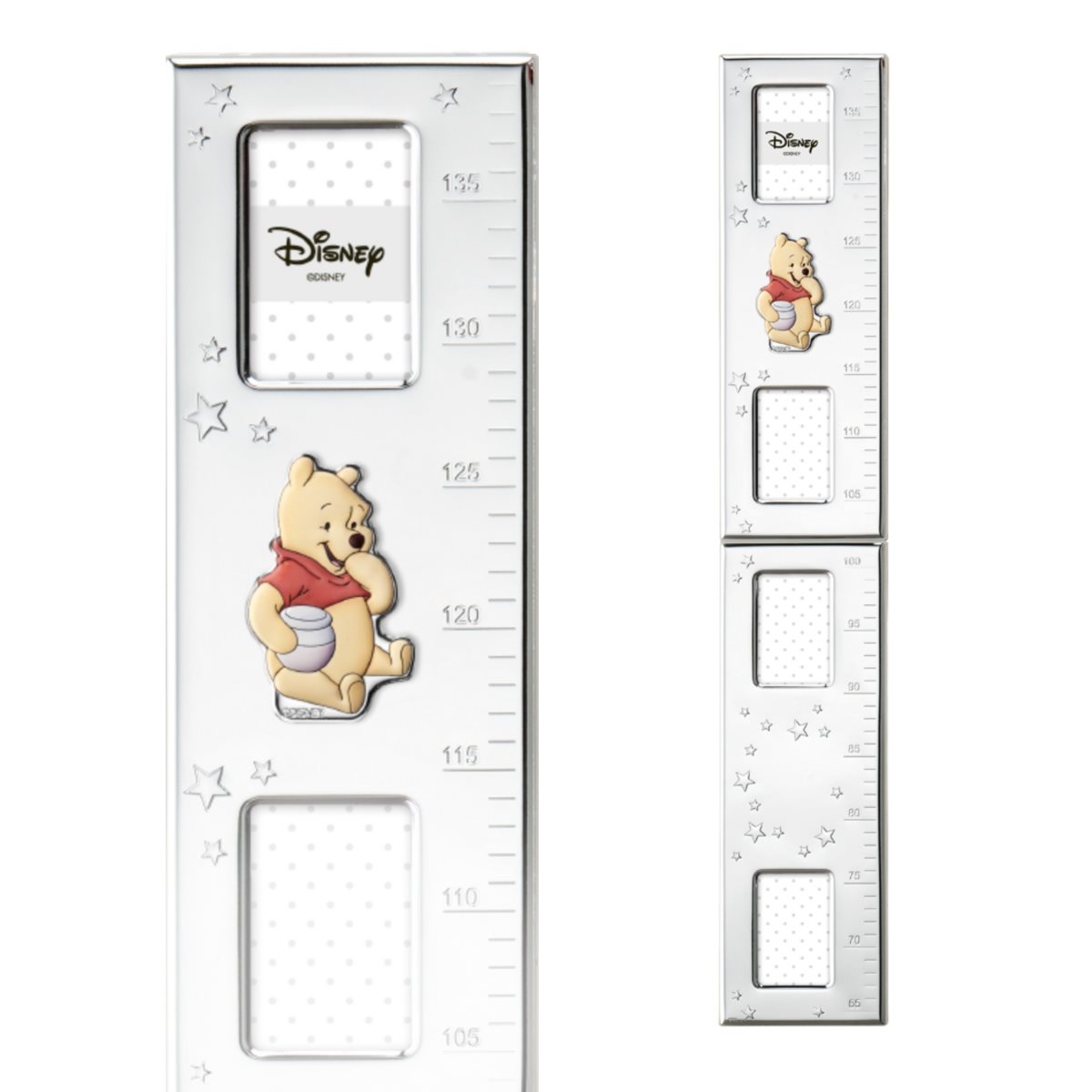 Metro della crescita winnie the pooh per bambini in argento laminato con scala graduata e spazio per fotografie collezione disney