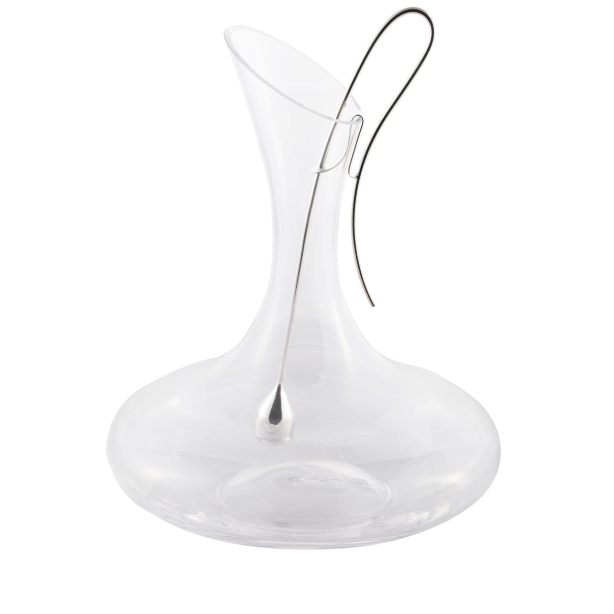 Decanter in vetro trasparente con infusore in argento trilaminato per degustazione vini