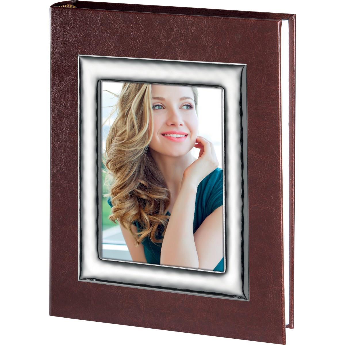 Album Con portafoto 25X30 - cornice 13X18 - bordo stretto - color marrone