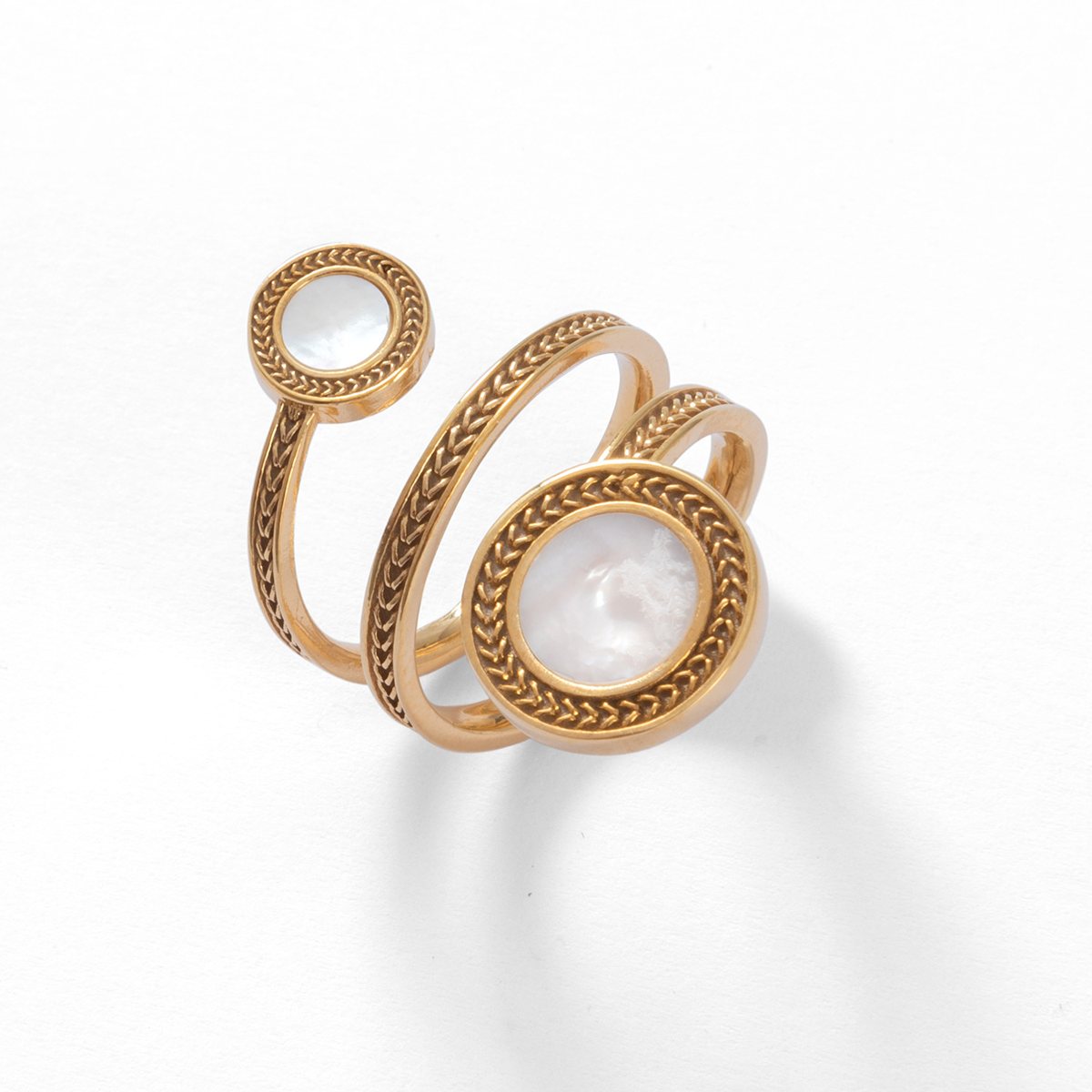 Anello doppio giro dorato realizzato in argento 925 dorato giallo dal brand dueaerre 1938