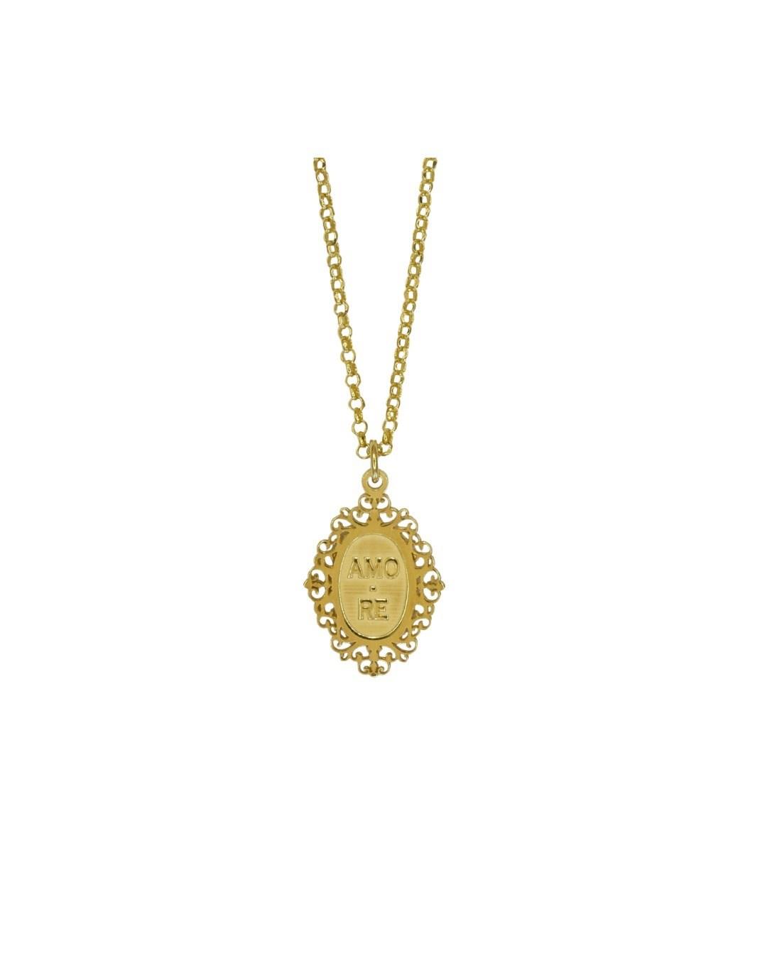 Collana artigianale in argento 925 con ciondolo ovale, lunghezza 42cm (allungo 2cm)