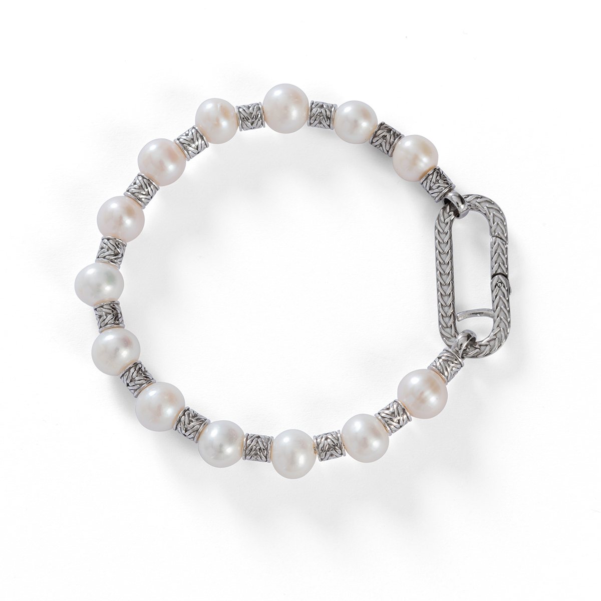 Bracciale chicco perla realizzato in argento 925 platinato dal brand dueaerre 1938