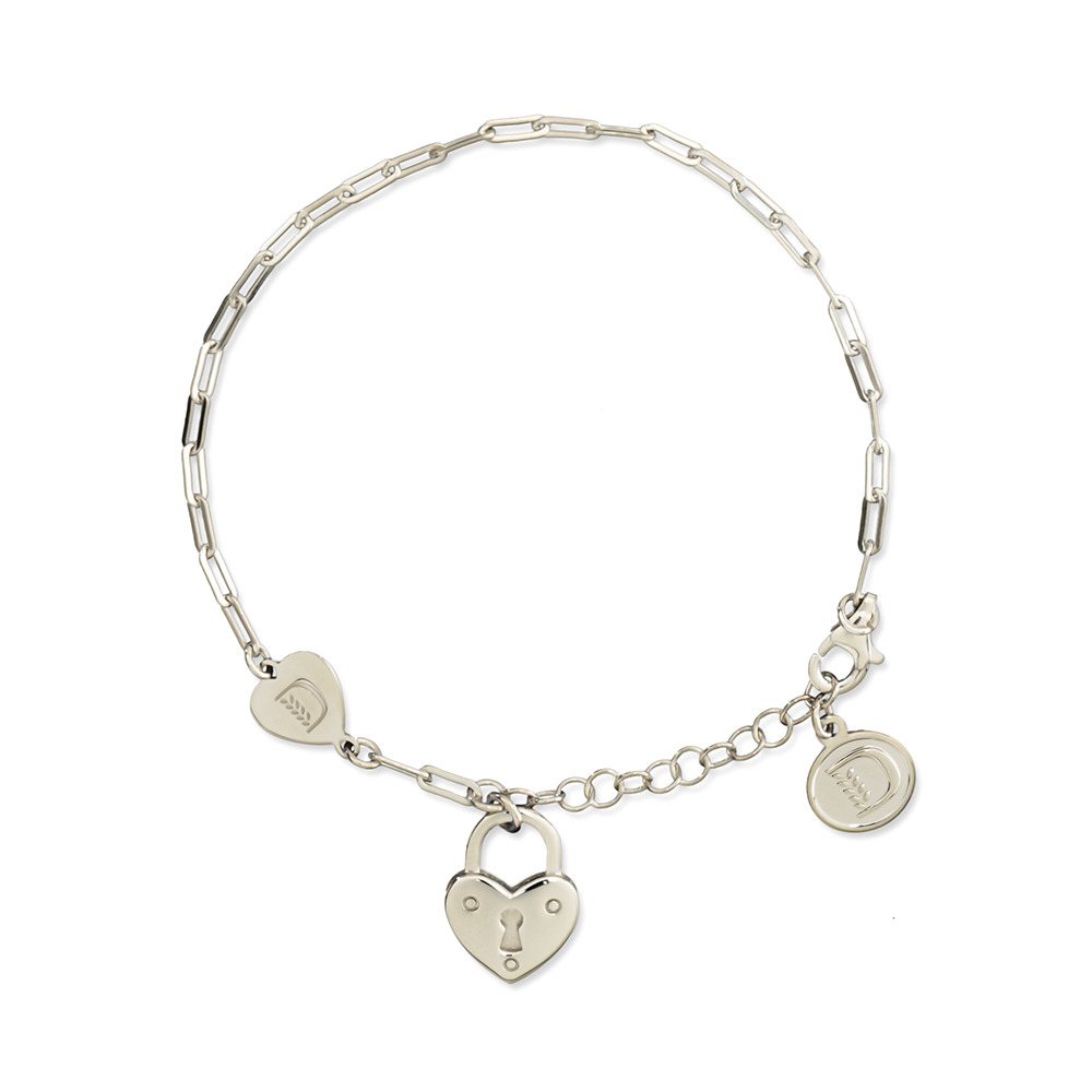 Bracciale promessa cuore realizzato in argento  925 dal brand dueaerre 1938