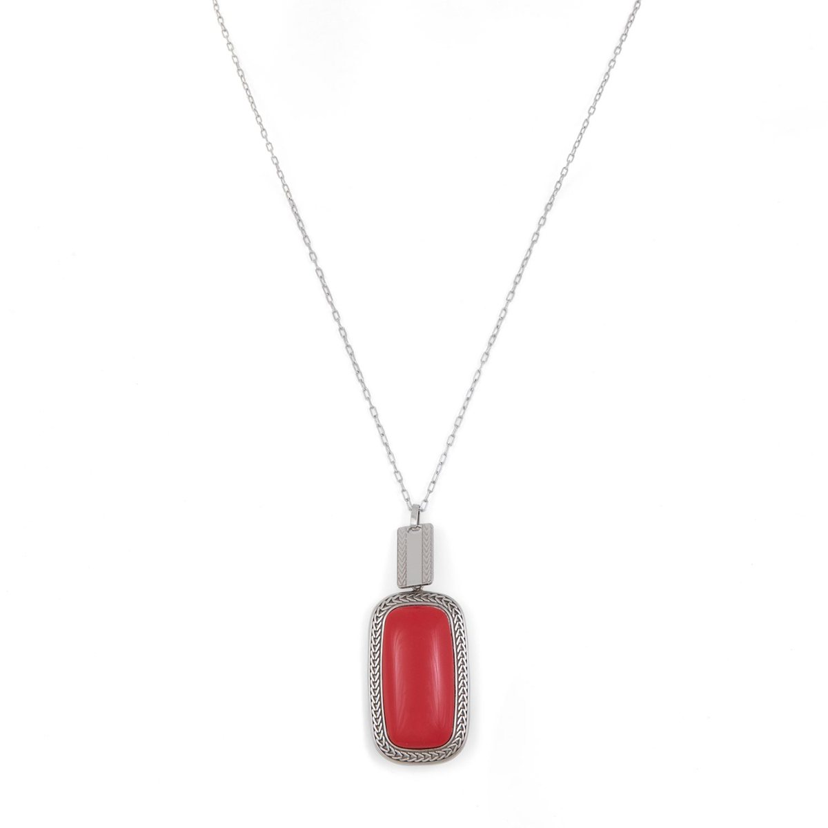 Collana carattere corallo realizzato in argento 925 rodiato dal brand dueaerre 1938