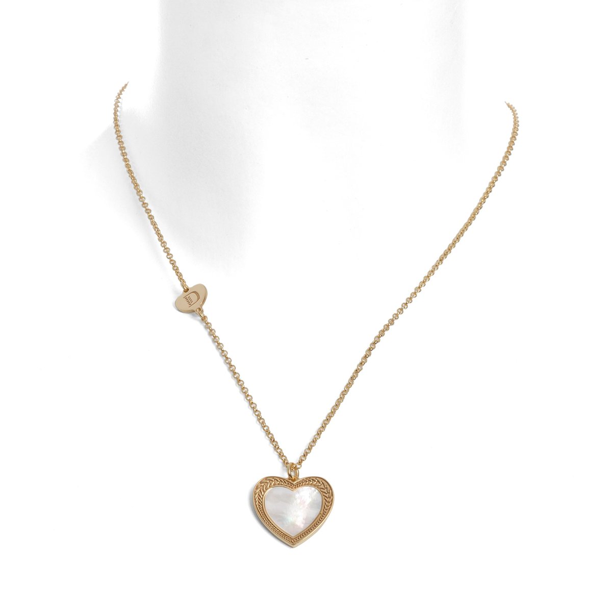 Collana cuore madreperla dorato realizzato in argento 925 dorato giallo dal brand dueaerre 1938