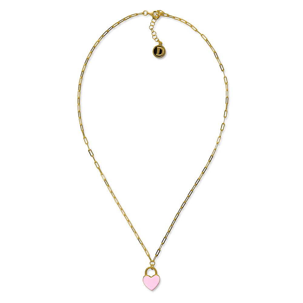 Collana promessa cuore rosa dorato realizzato in argento  925 dorato giallo dal brand dueaerre 1938
