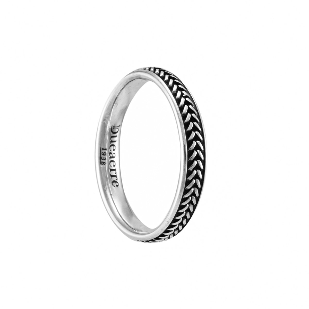 Anello fedina realizzato in argento 925 platinato brunito dal brand dueaerre 1938