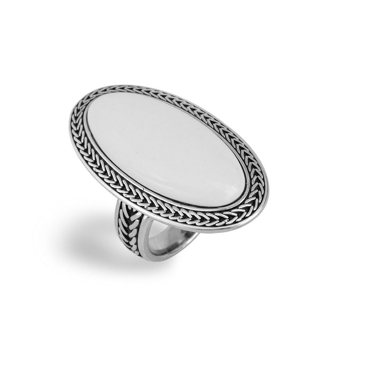 Anello dolcezza agata realizzato in argento 925 brunito dal brand dueaerre 1938