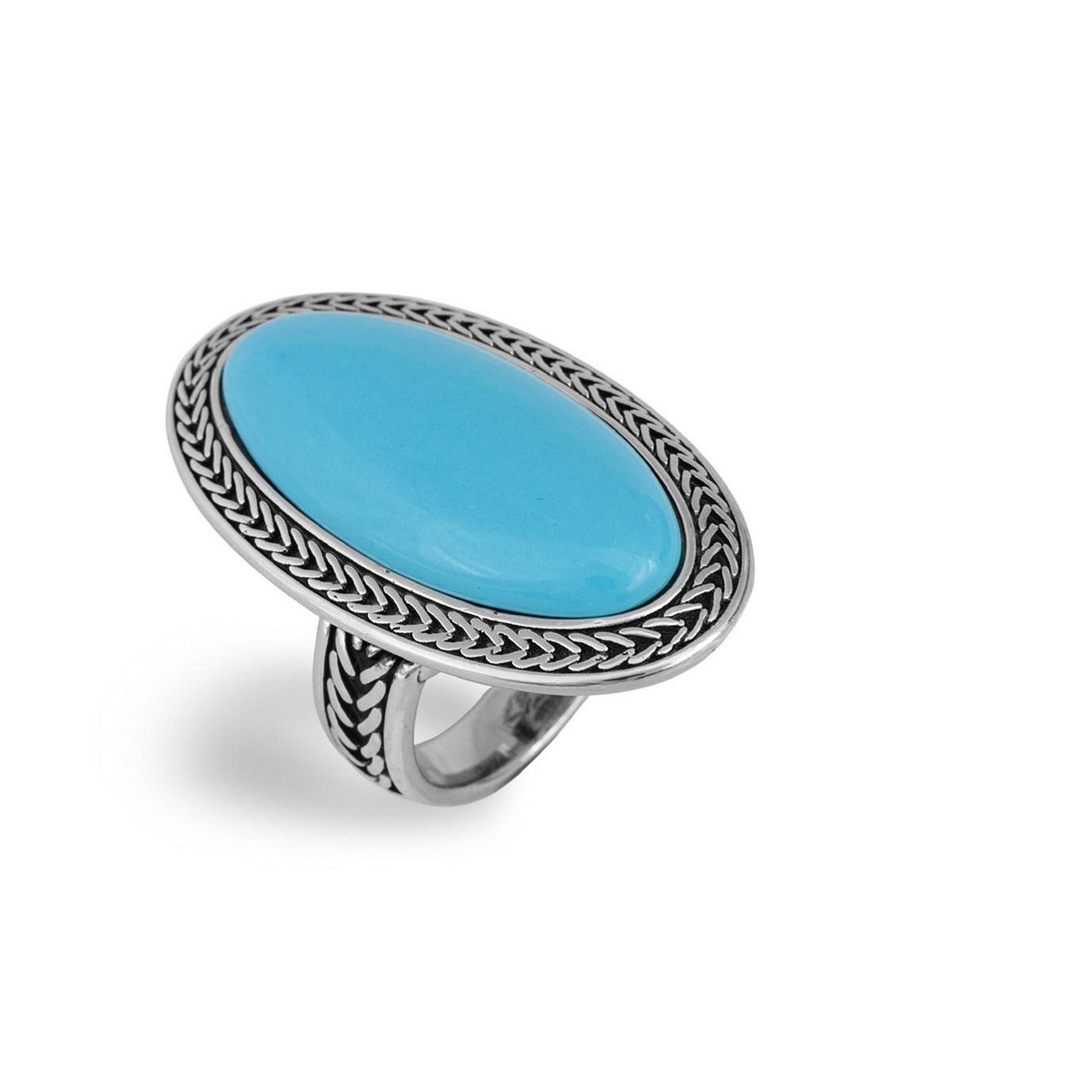Anello dolcezza turchese realizzato in argento 925 brunito dal brand dueaerre 1938