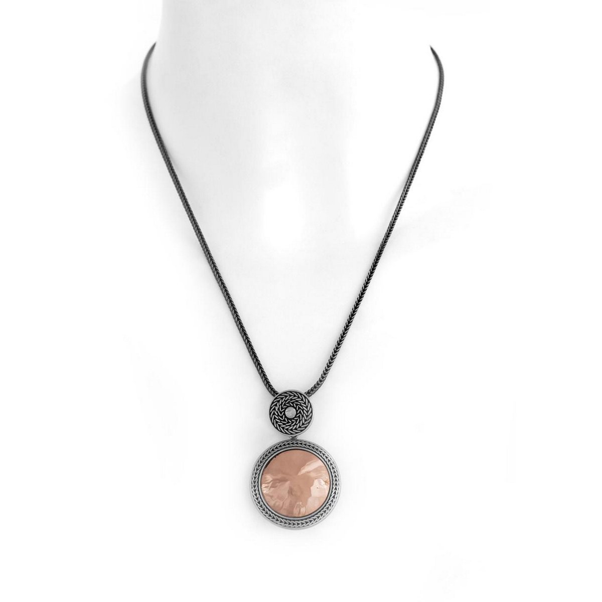 Collana bellezza aurea realizzato in argento 925 brunito dal brand dueaerre 1938