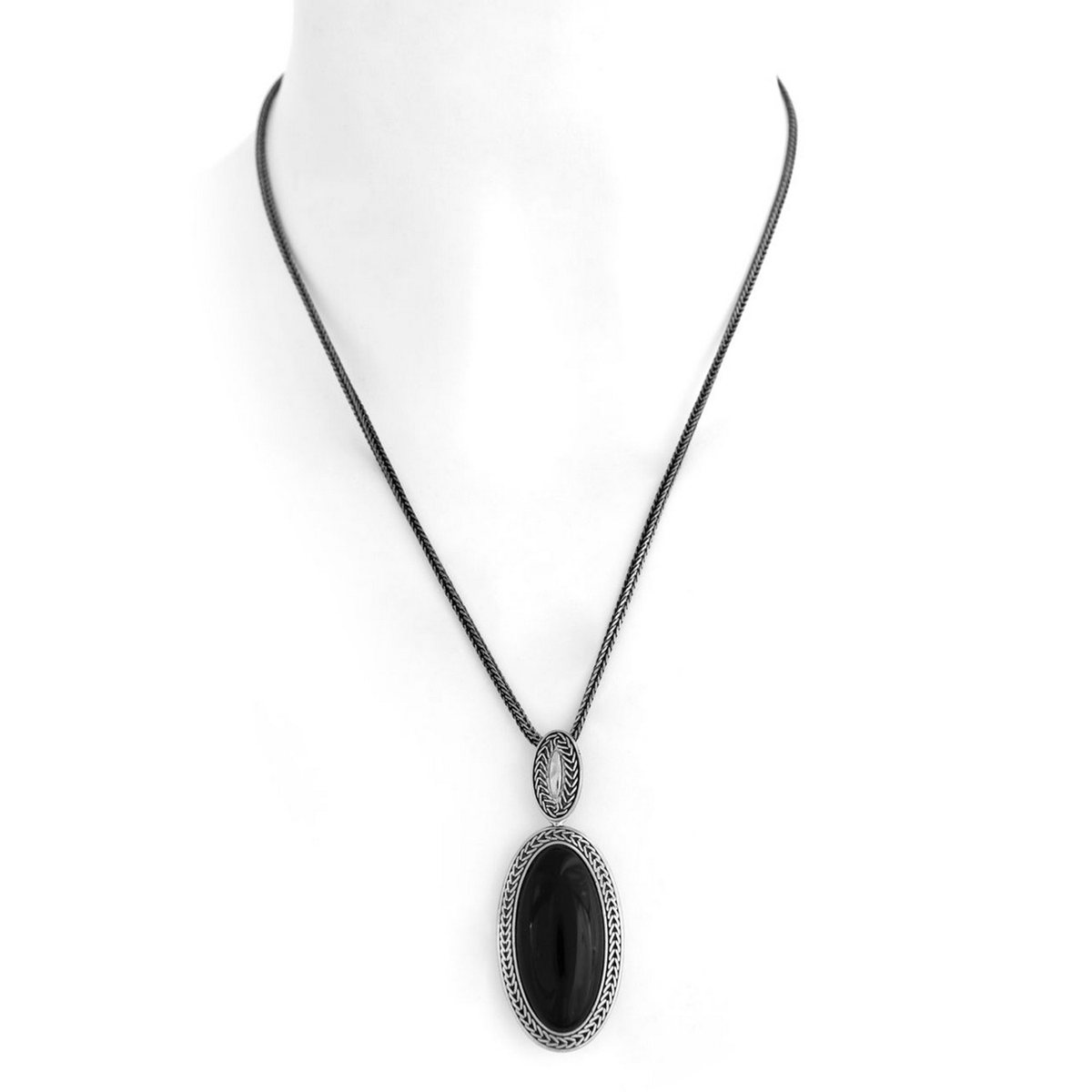 Collana dolcezza onice realizzato in argento 925 brunito dal brand dueaerre 1938
