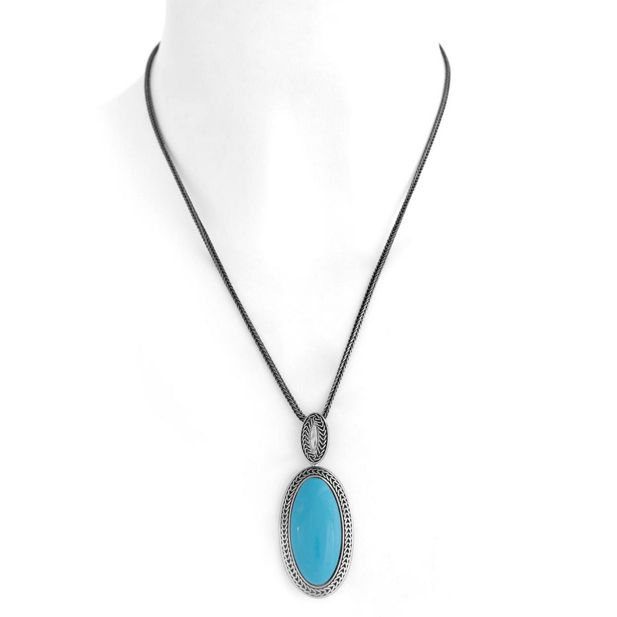 Collana dolcezza turchese realizzato in argento 925 brunito dal brand dueaerre 1938