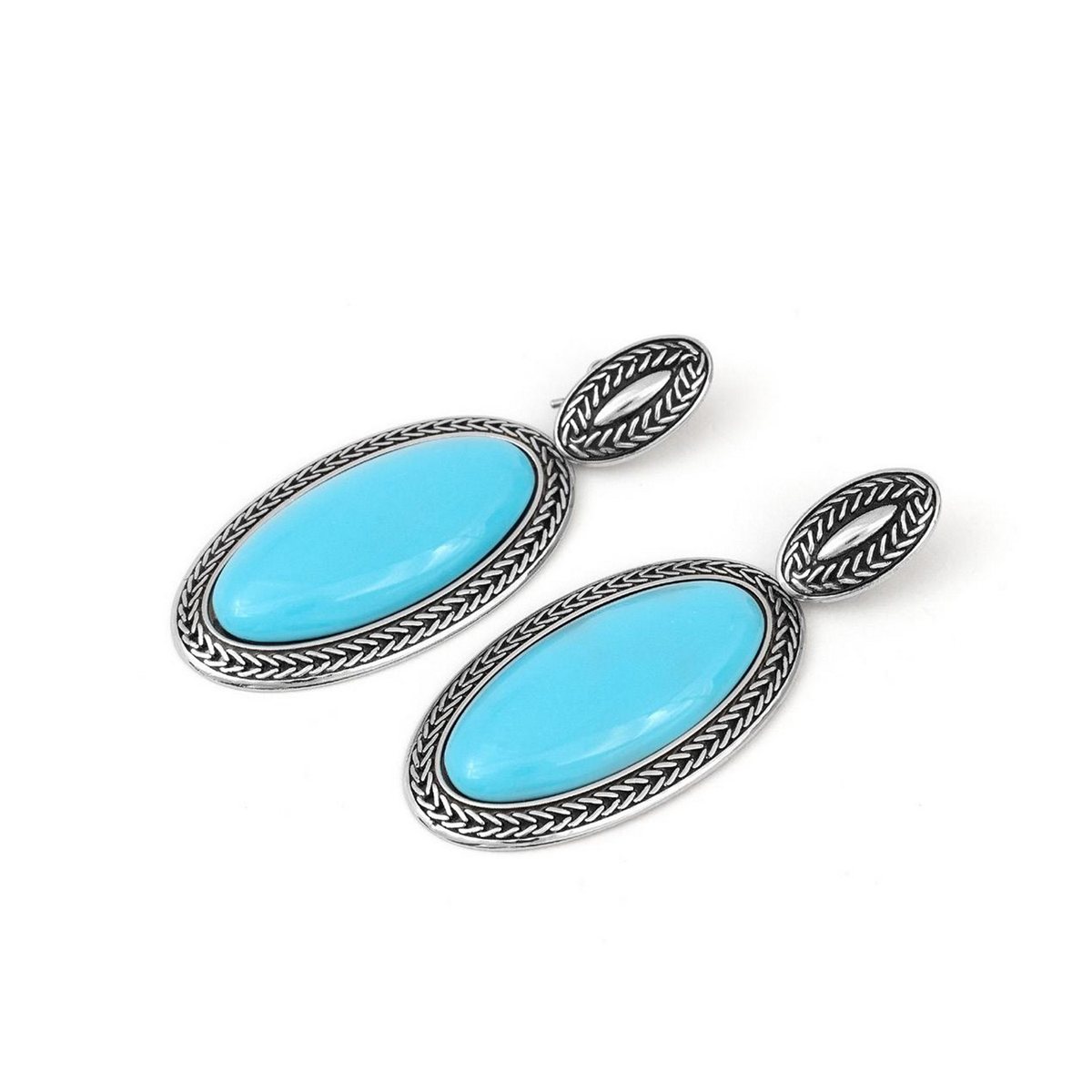 Orecchini dolcezza turchese realizzato in argento 925 brunito dal brand dueaerre 1938