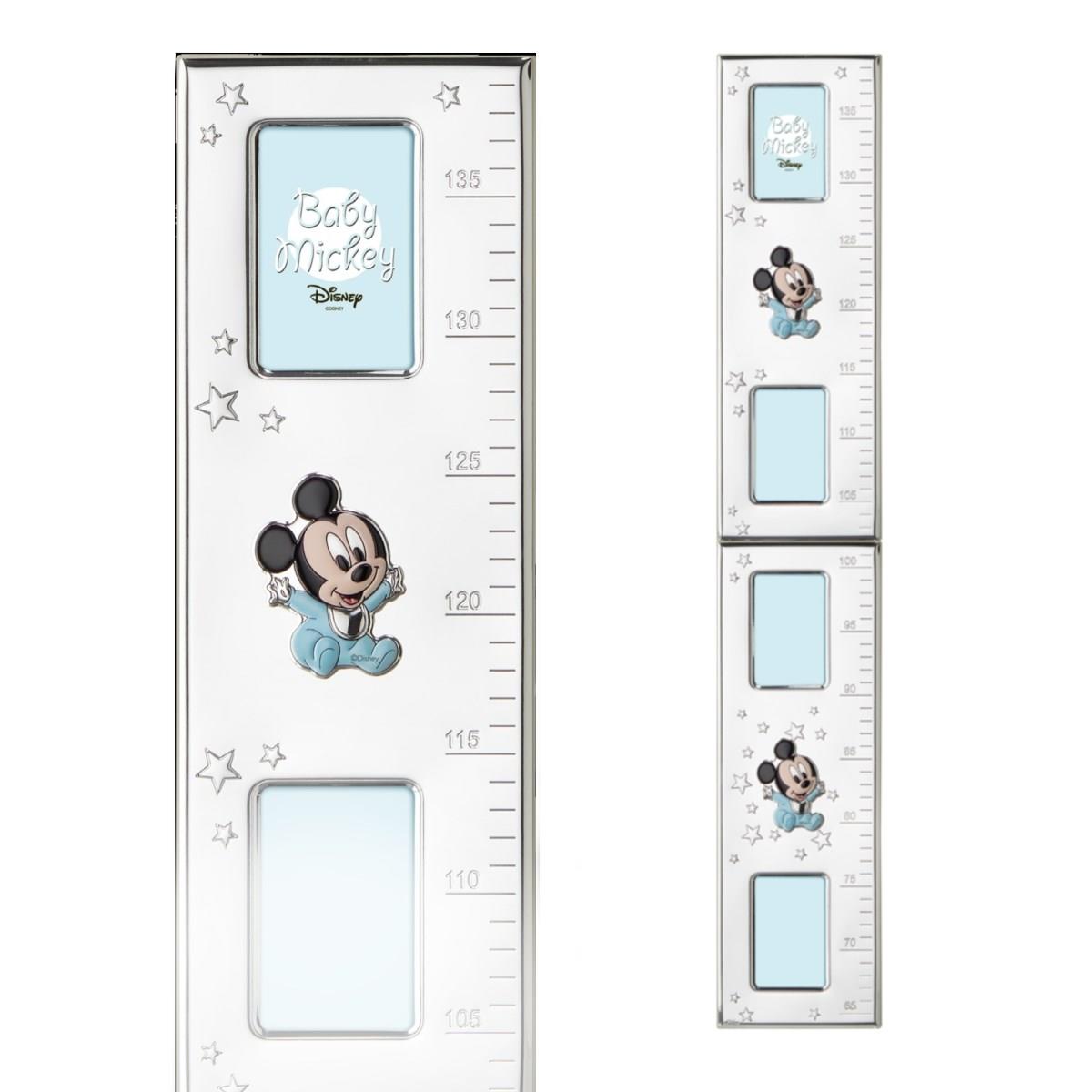 Metro della crescita walt disney per bimbo in legno e argento laminato con baby mickey mouse