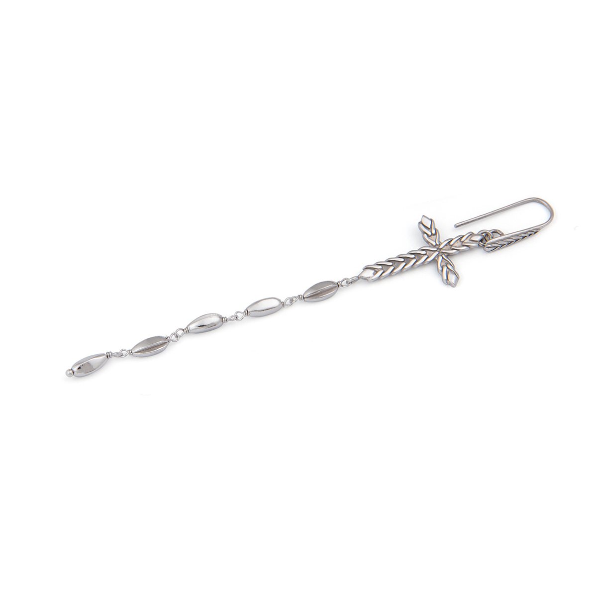 Orecchino chicco spirituale realizzato in argento 925 platinato dal brand dueaerre 1938