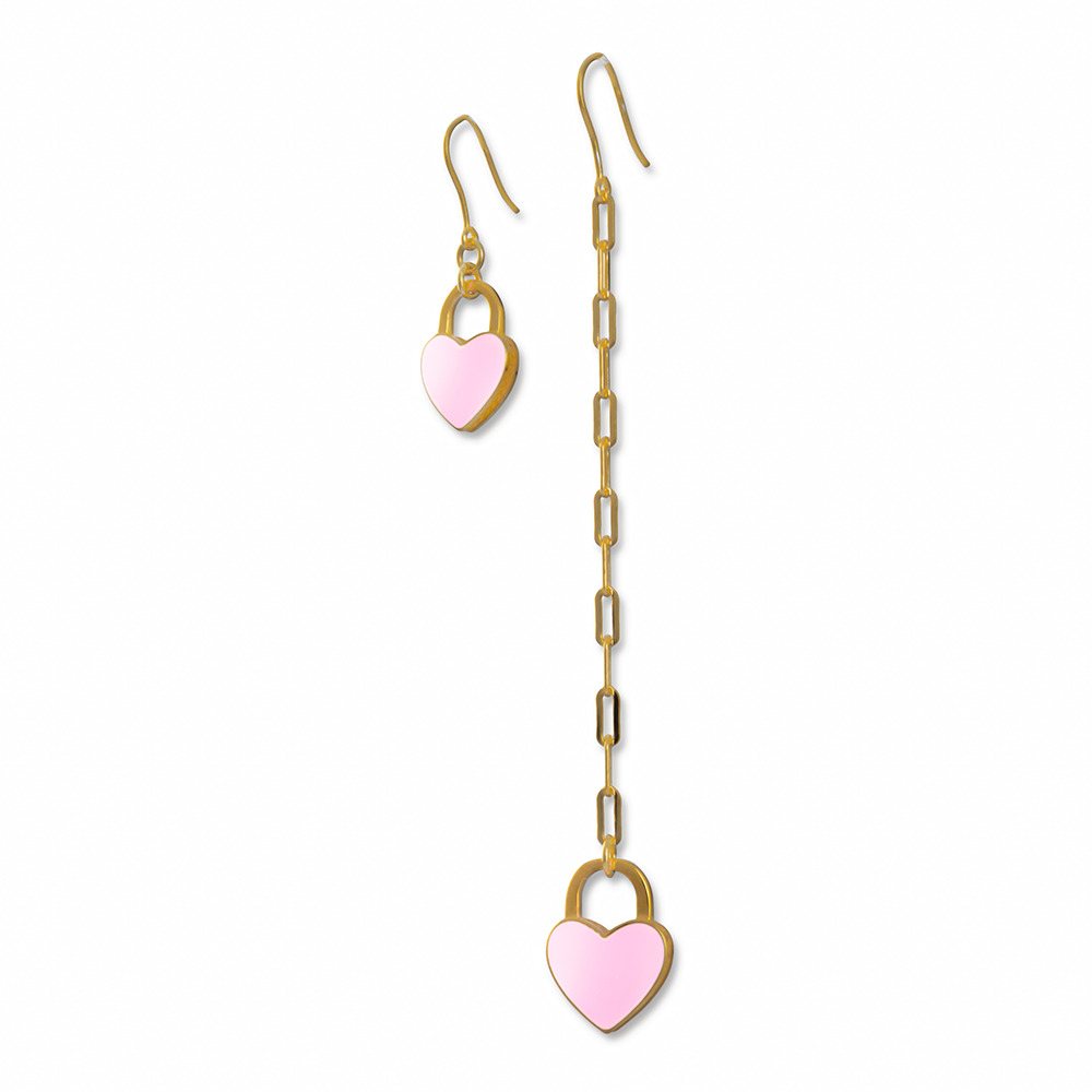 Orecchini promessa cuore rosa dorato realizzato in argento  925 dorato giallo dal brand dueaerre 1938