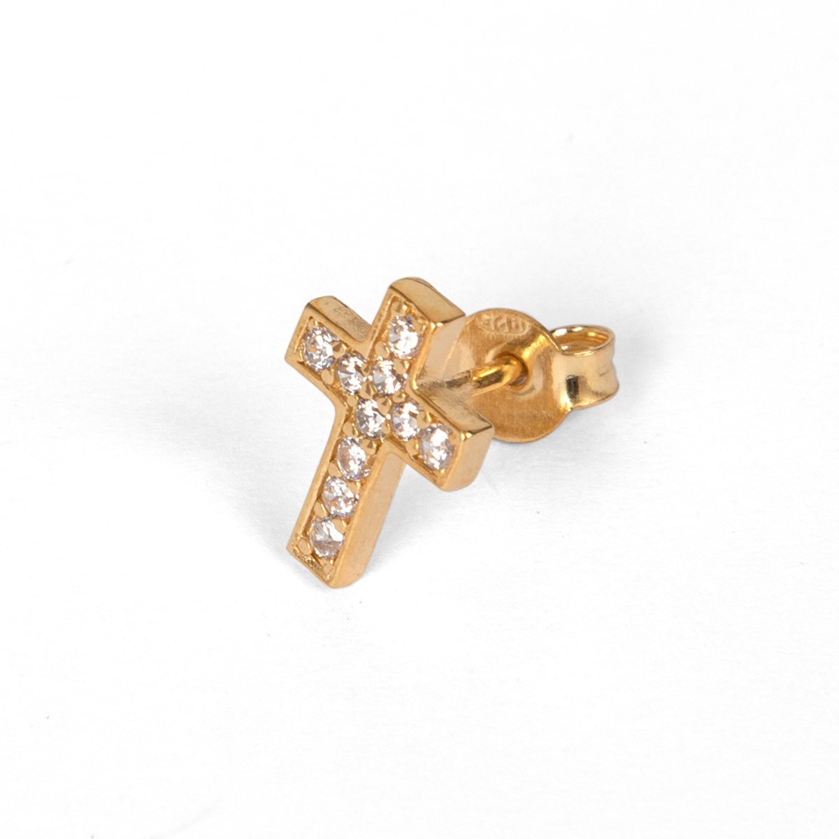 Orecchino chicco spirituale dorato con perno realizzato in argento  925 dorato giallo dal brand dueaerre 1938