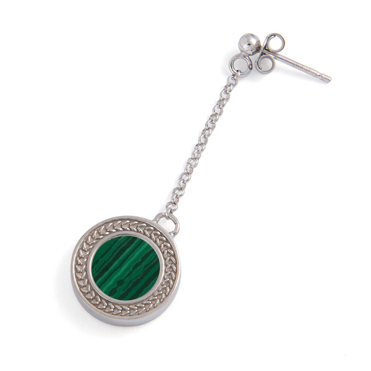 Orecchino doppia bellezza realizzato in  argento 925 platinato dal brand dueaerre 1938
