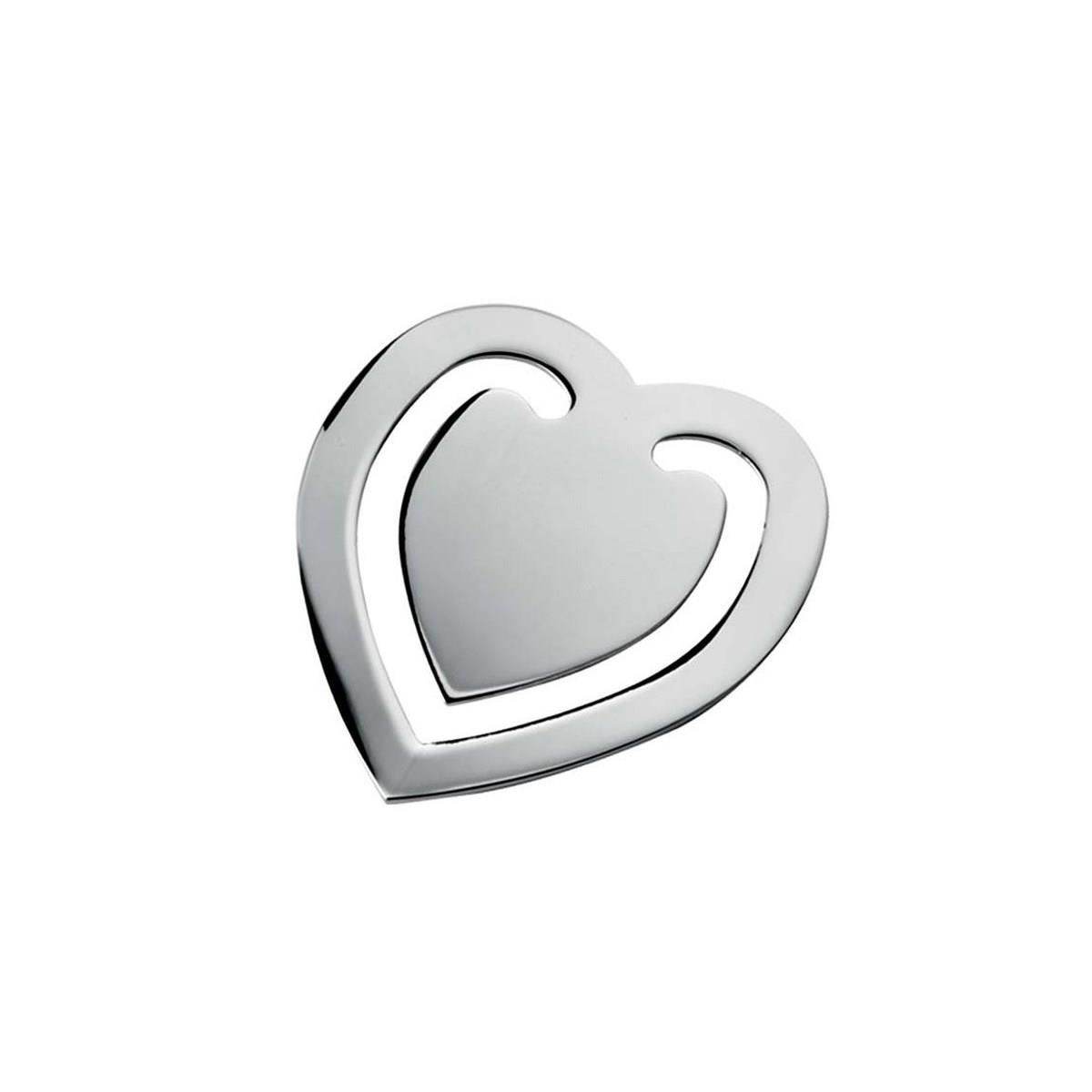 Segnalibro classico in metallo lucido a forma di cuore senza confezione